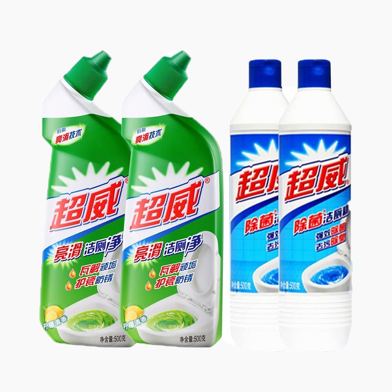 【超威官旗】强效除垢亮滑洁厕500g*4瓶