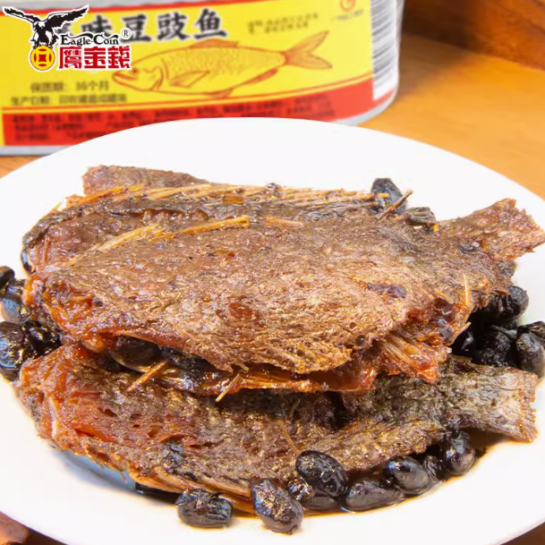 5.9元包邮！中华老字号 鹰金钱 豆豉鱼罐头 184g