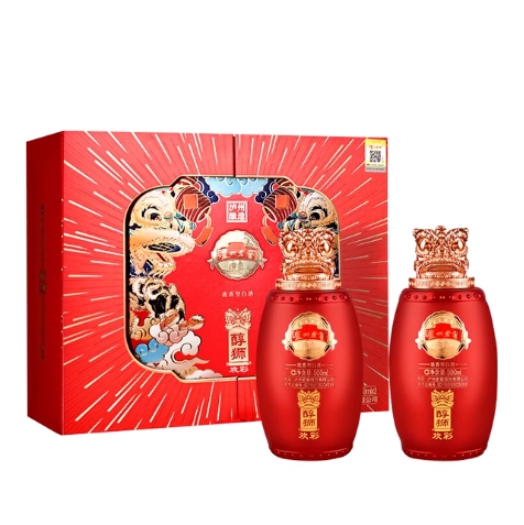 199元包邮！泸州老窖醇狮欢彩白酒礼盒500ml*2瓶