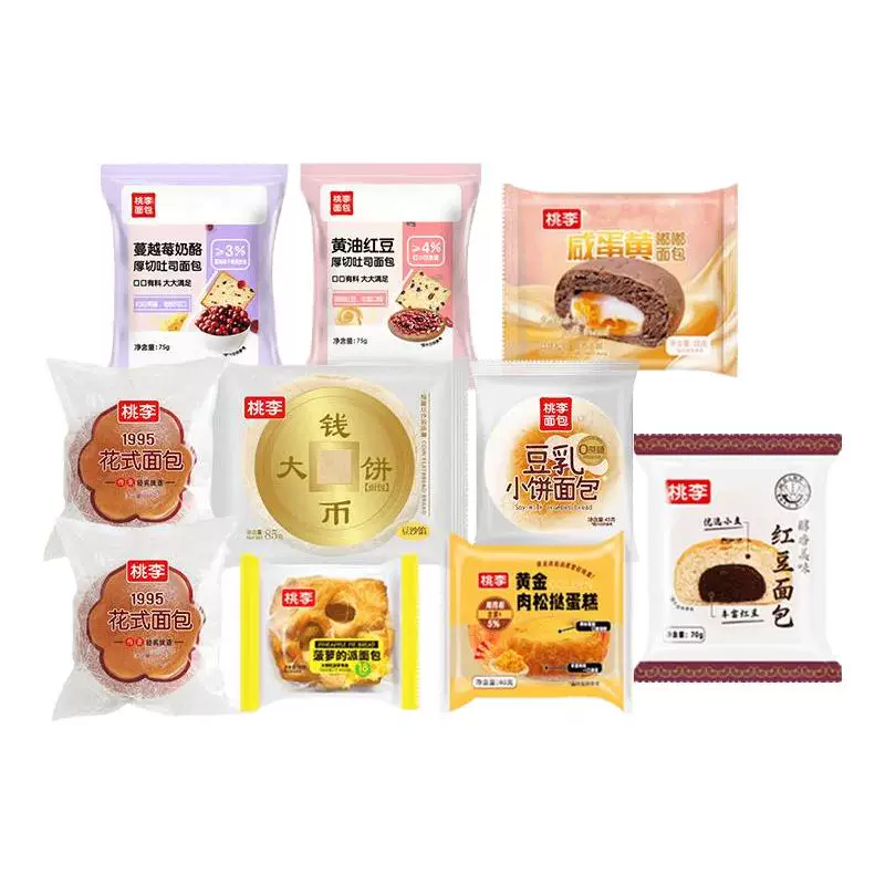【22.8元任选6件】桃李早餐软面包整箱囤货面包组合休闲零食品_