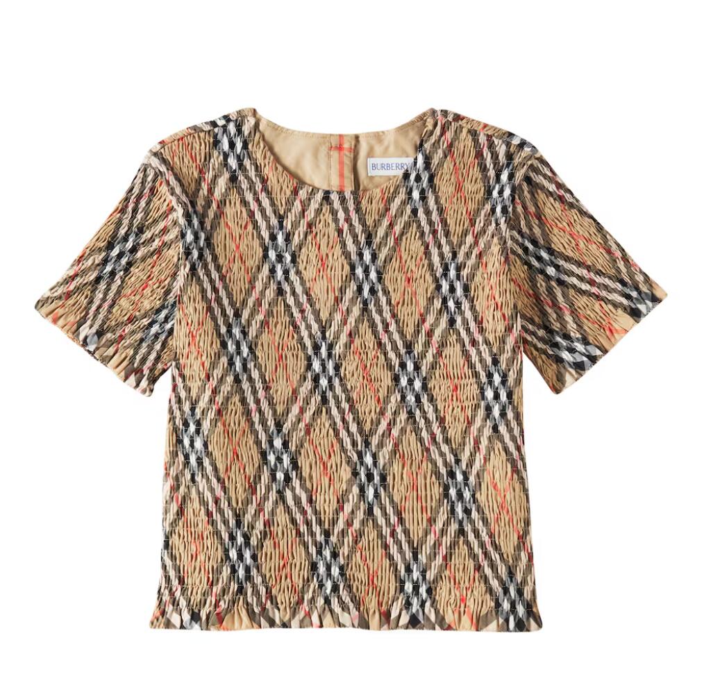 Burberry大童款格纹短袖优惠活动