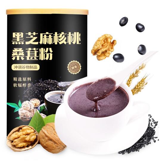 14.9元包邮！千寻 黑芝麻核桃桑葚粉500g/罐