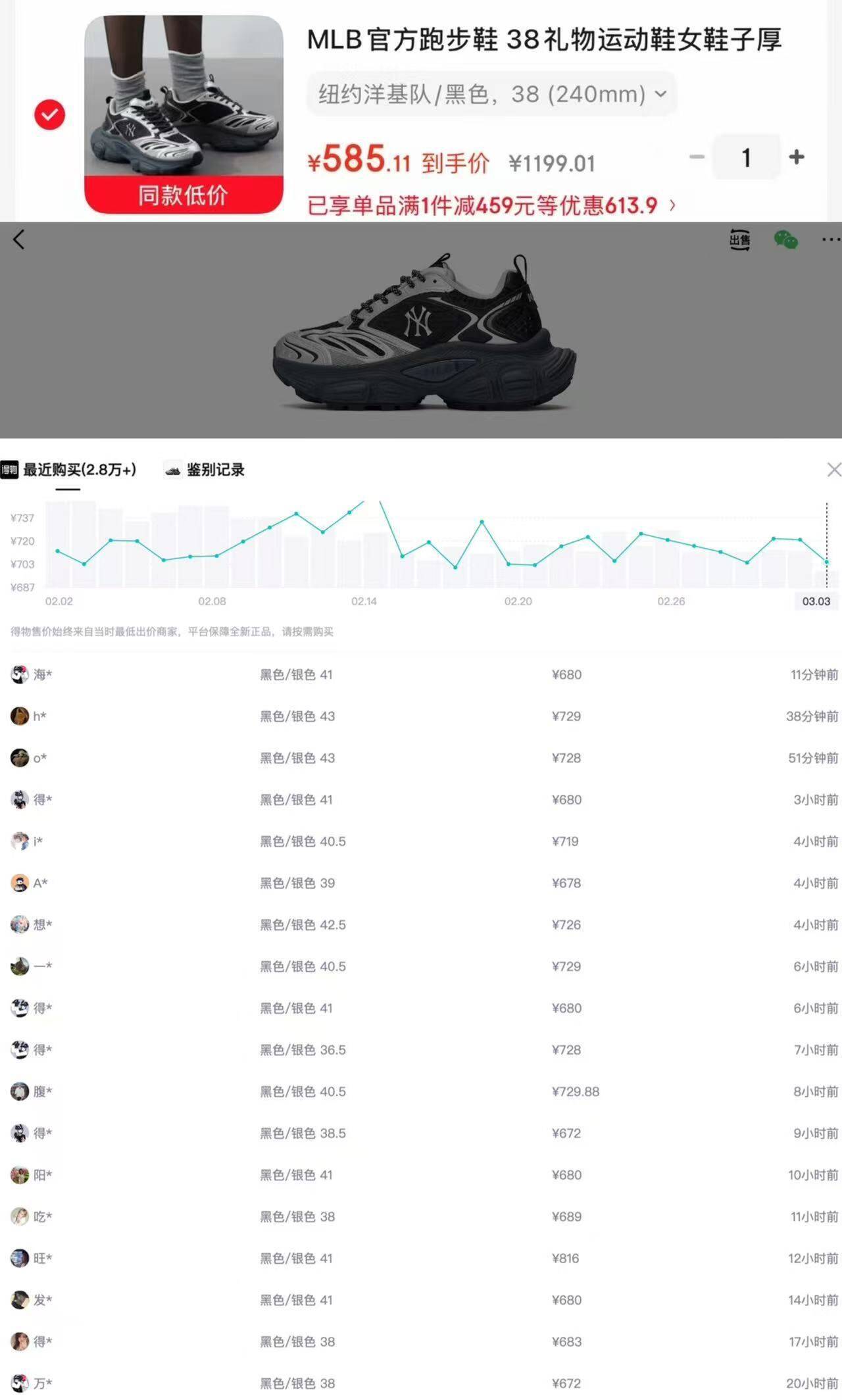 MLB 经典老爹鞋到手仅 575 元，比得物省 154 元还发顺丰！