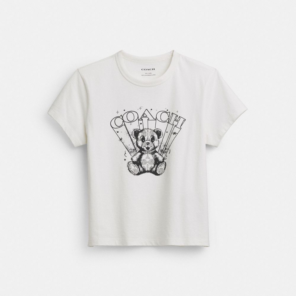 coach play bear t shirt in organic cotton CAH68-WHT