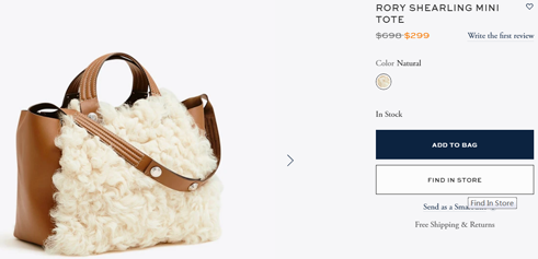 rory shearling mini tote