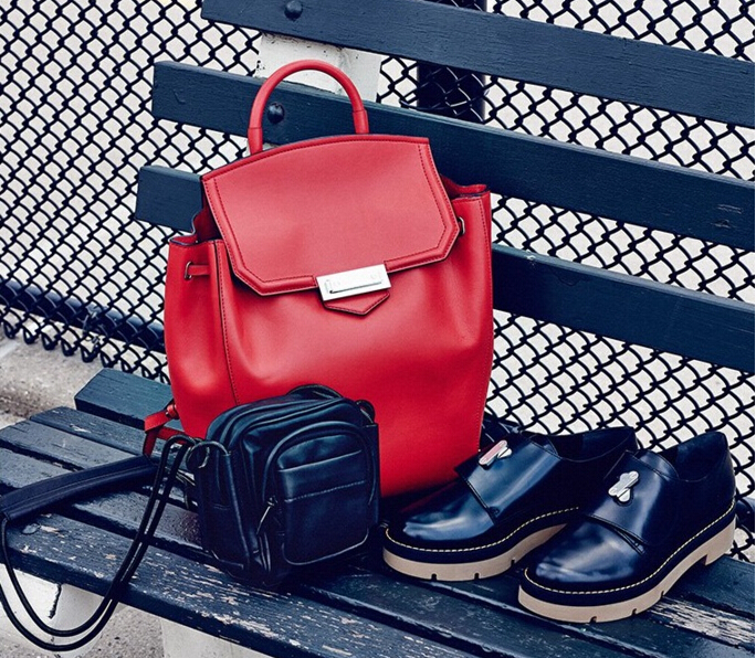 2015年新款alexanderwang王大仁prisma真皮双肩包