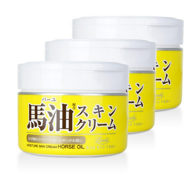 loshi北海道马油面霜220克3罐