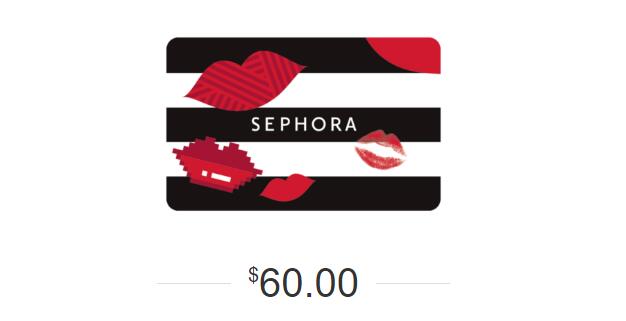 价值$60 sephora gift礼品卡