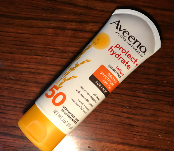 再降aveeno艾维诺spf50防水保湿防晒霜85g