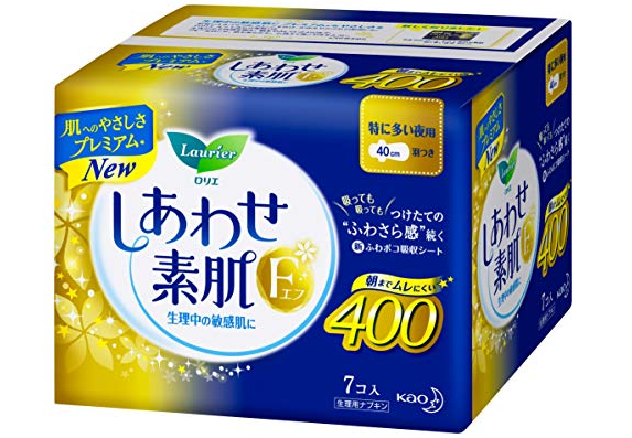 kao花王透气f系列夜用棉柔卫生巾40cm7片装