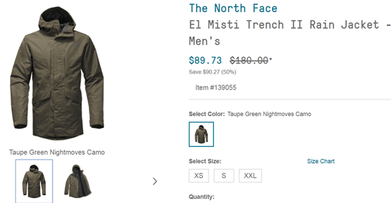 The North Face El Misti Trench II 5 89.73