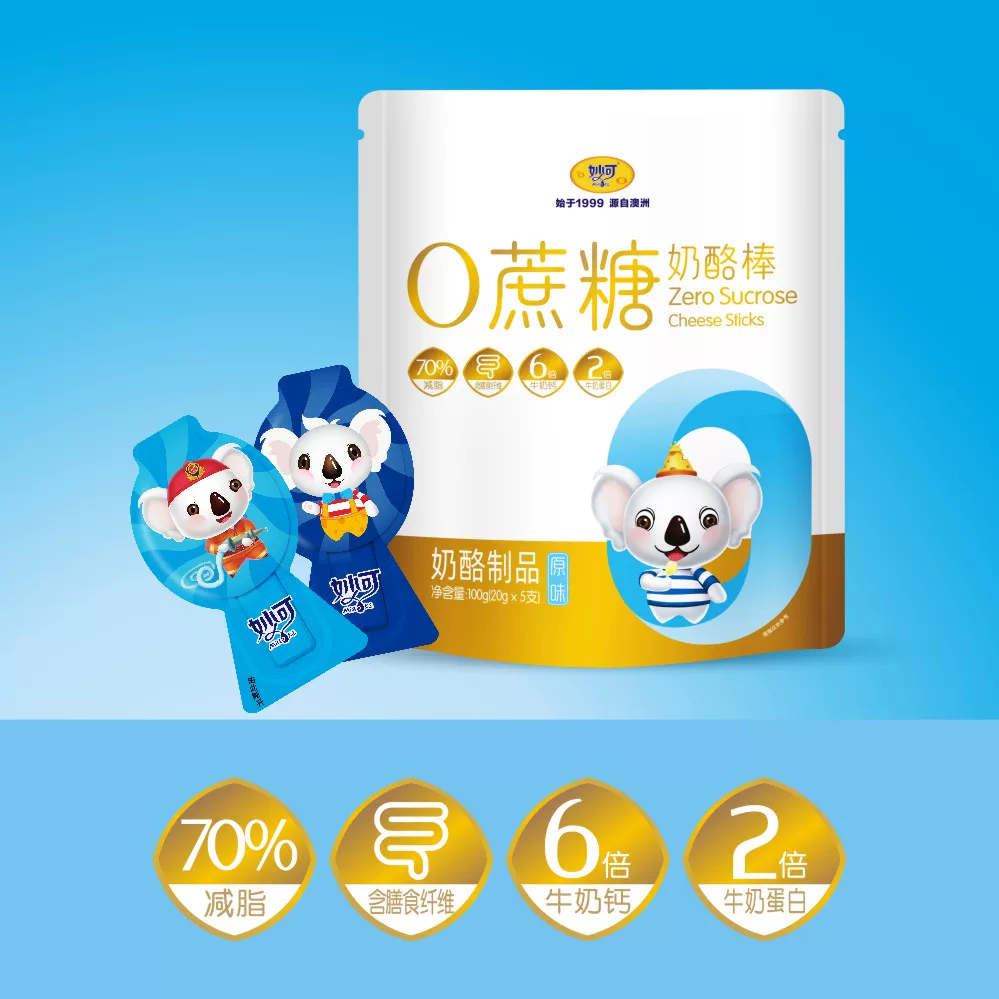 妙可0添加蔗糖奶酪棒儿童6包30支