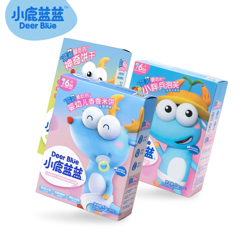 【小鹿蓝蓝】婴幼儿米饼泡芙饼干组合123g