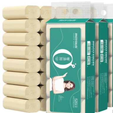 14.9元包邮！良布 本色加厚卷纸10卷*3提