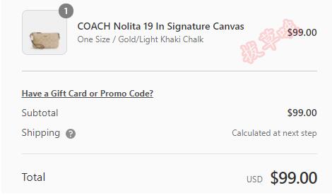 Coach蔻驰Nolita 19 经典老花麻将包,53折$99