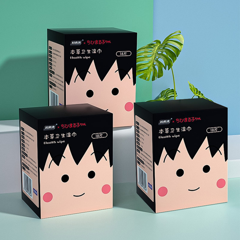 联名款妇炎洁私处抑菌湿巾纸18片*3盒