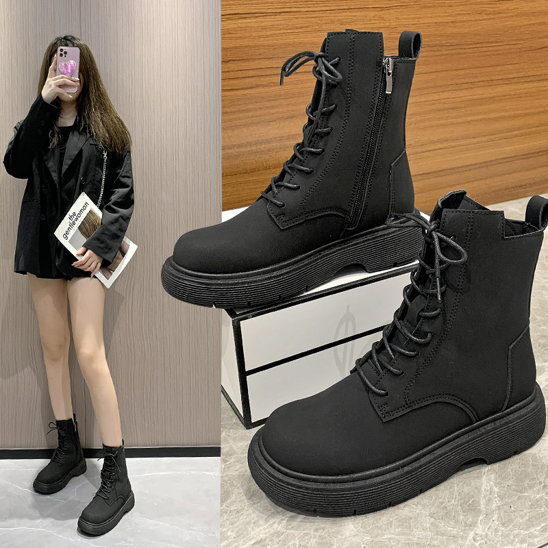 芙显网红复古马丁靴女英伦风