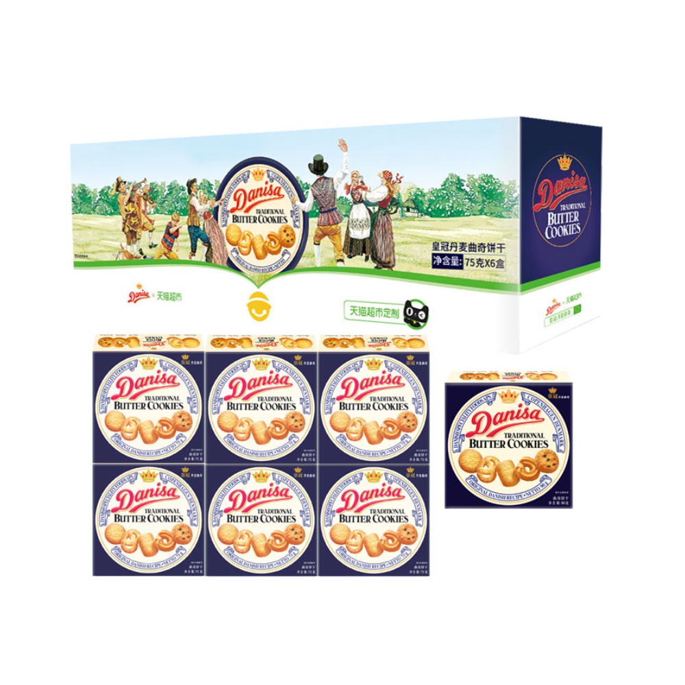 皇冠食品75g*6赠90g曲奇饼干独立分享