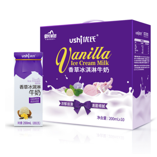 29.9元包邮！优氏冰淇淋牛奶200mL*10盒