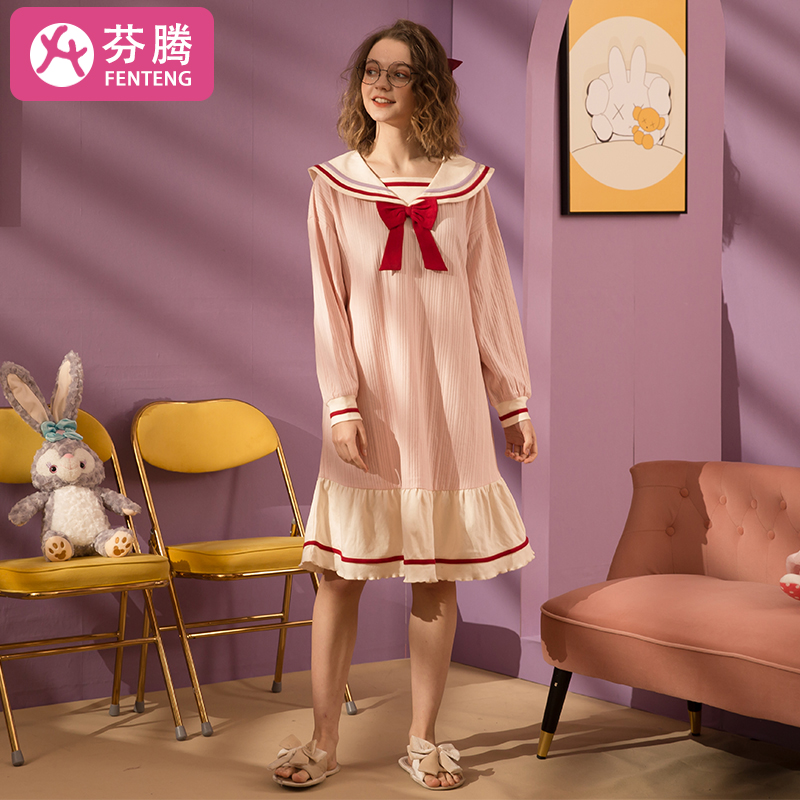 【JD旗舰店】芬腾女士睡裙棉质