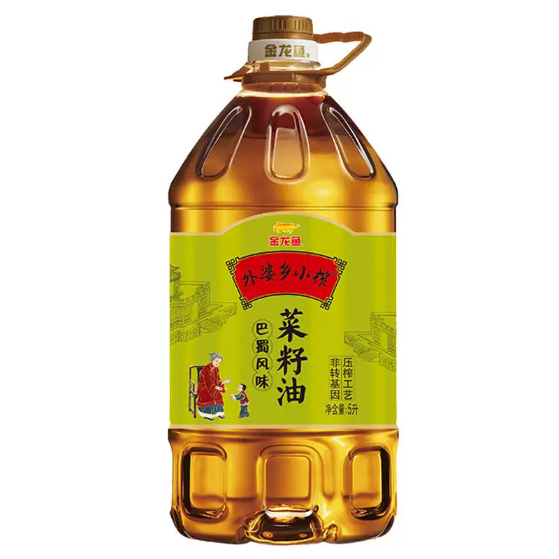 金龙鱼外婆乡小榨菜籽油5L巴蜀风味