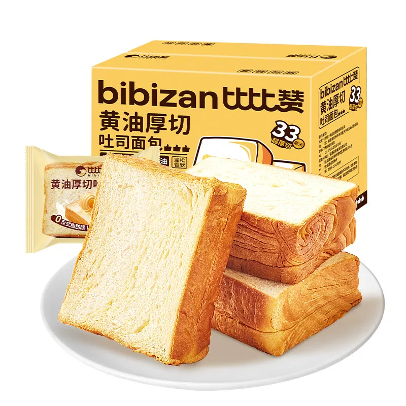 比比赞厚切吐司面包早餐整箱黄油手撕切片