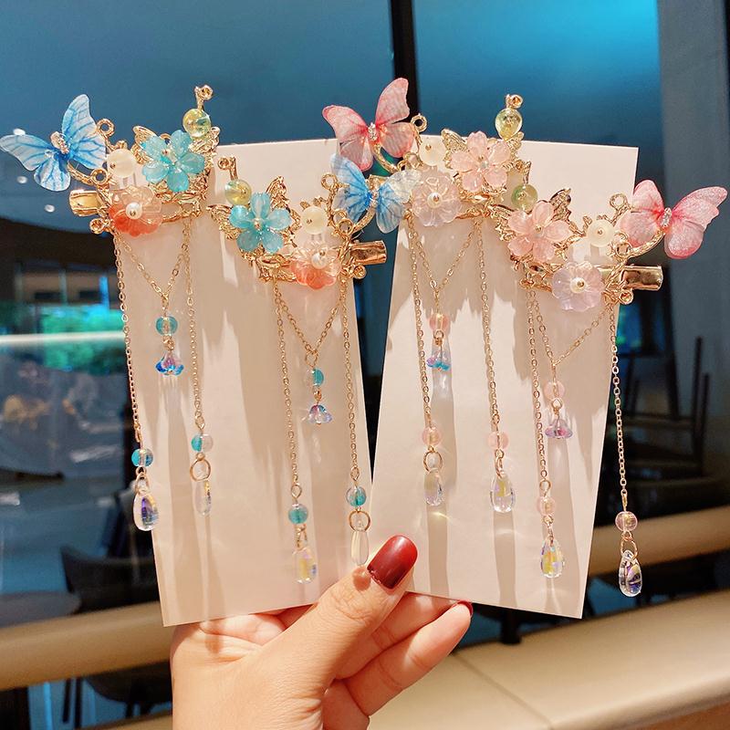 儿童蝴蝶发夹中国古风发卡