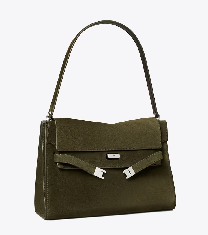 tory burch Large Lee Radziwill Suede汤丽柏琦单肩包 Dark Olive OS