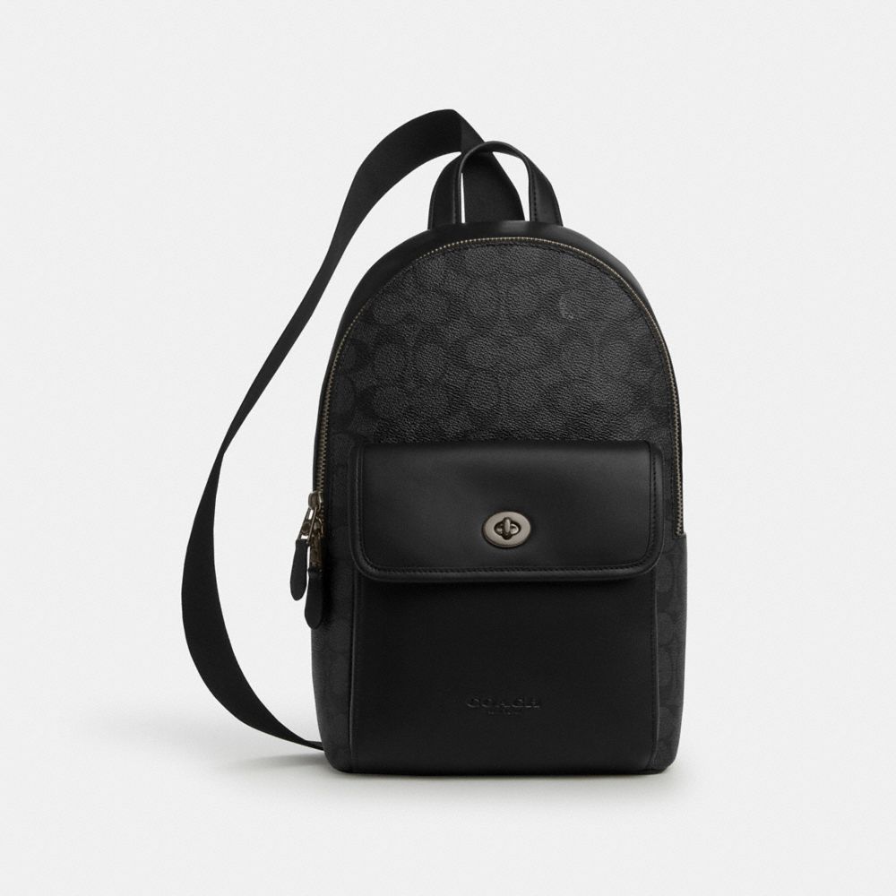 coach turnlock sling pack in signature canvas CAJ92-QBMI5