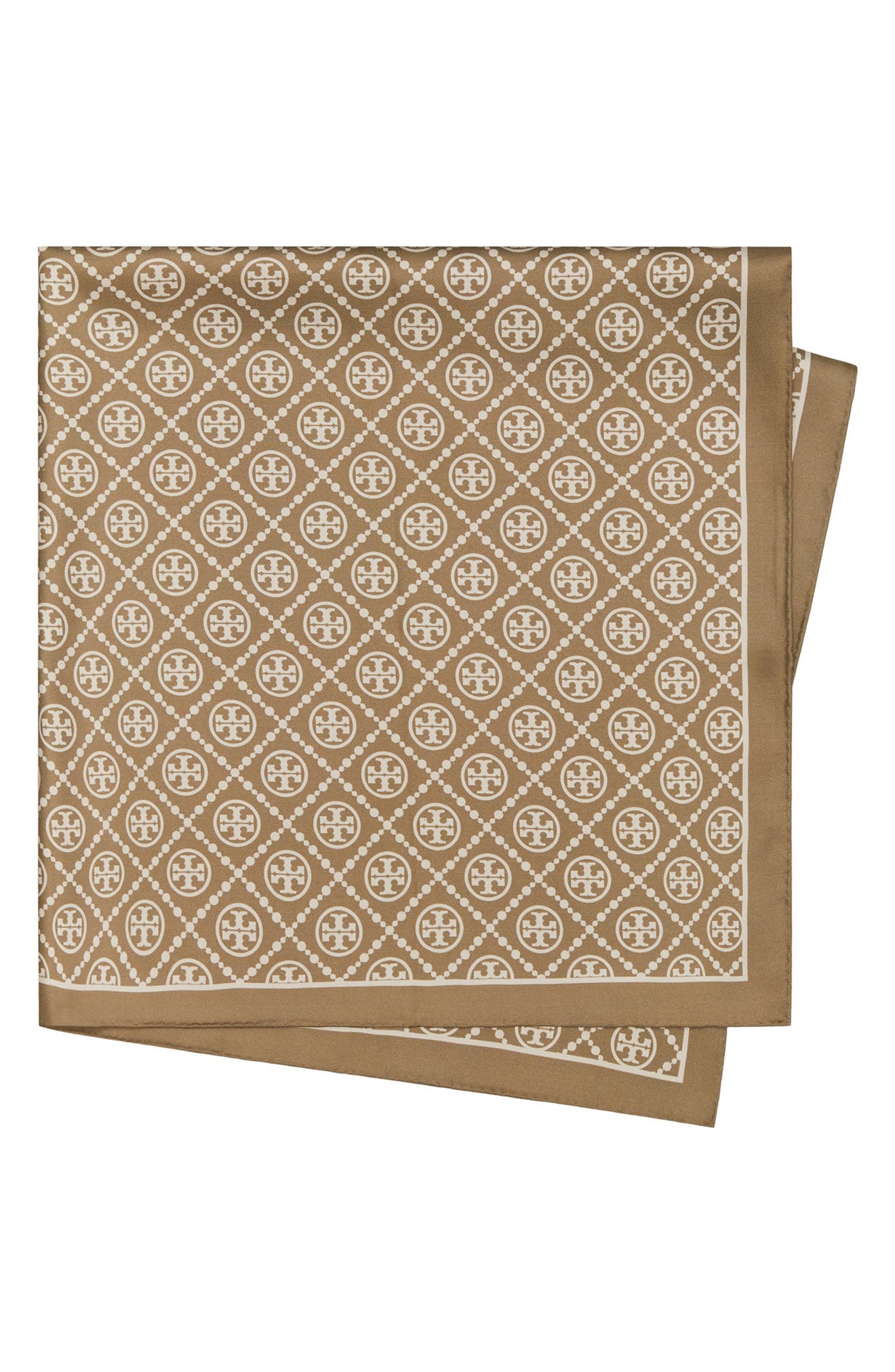 Tory Burch Monogram Double Side Square Silk Scarf