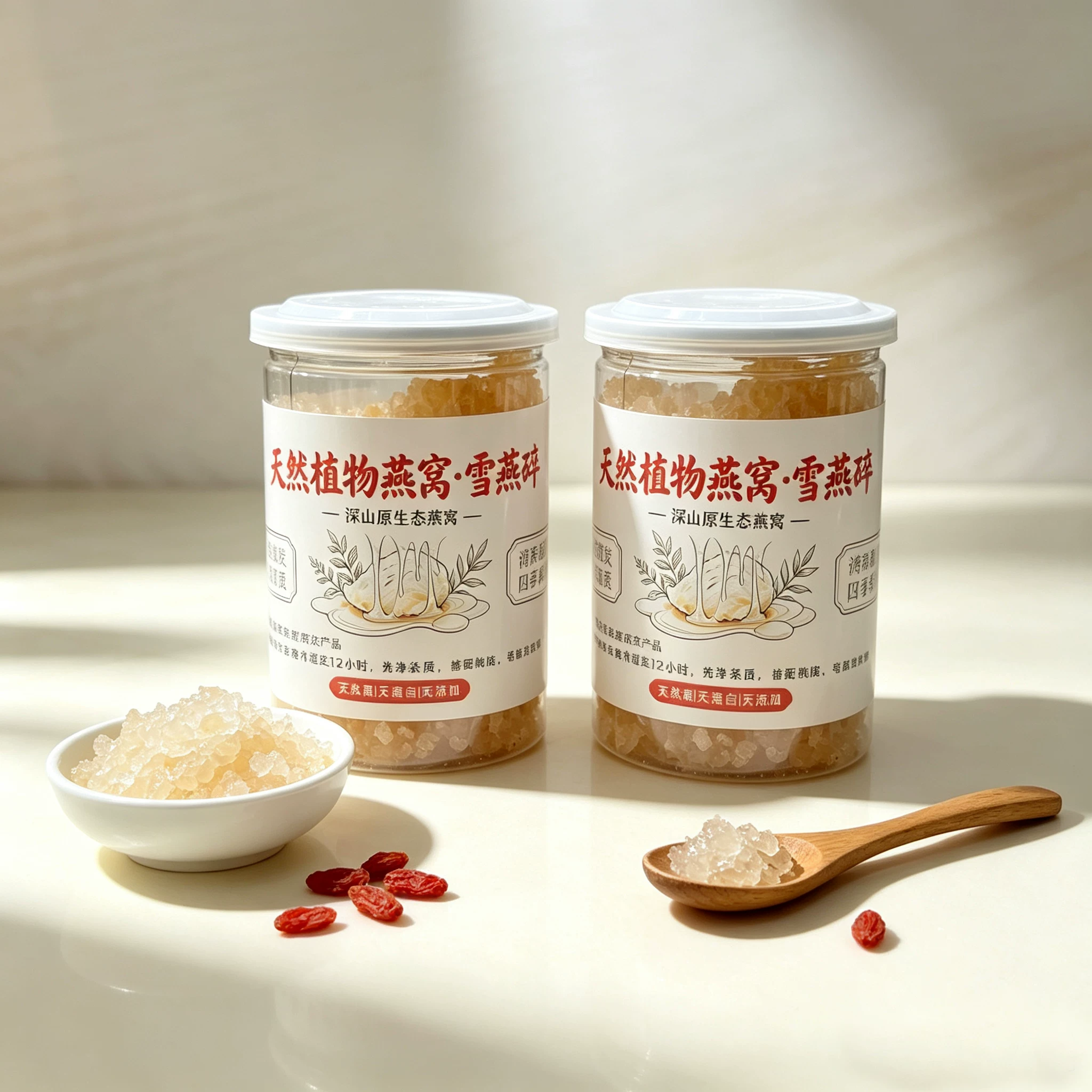 正宗天然植物燕窝雪燕碎250g×2罐