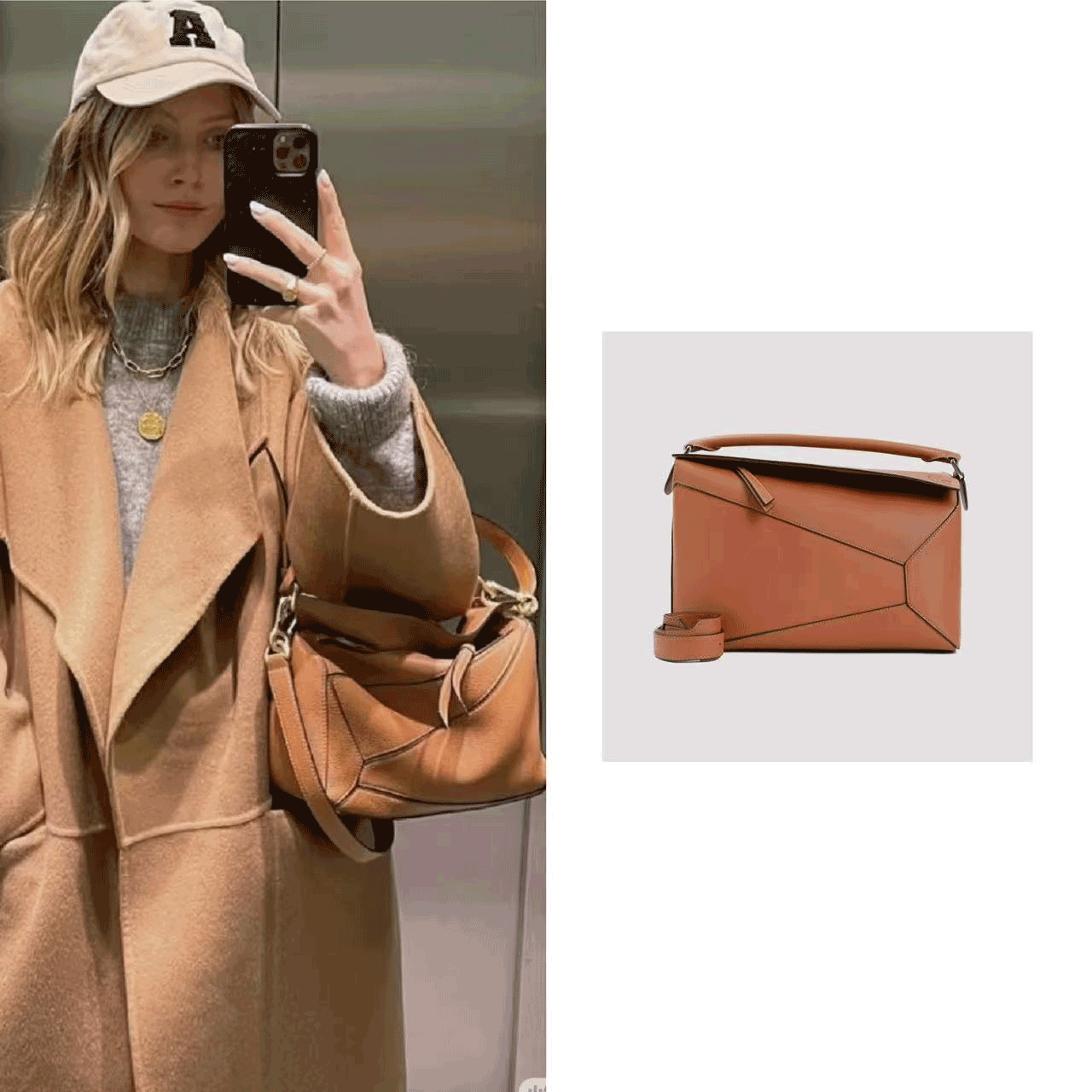 Loewe Medium Puzzle Bag in Tan