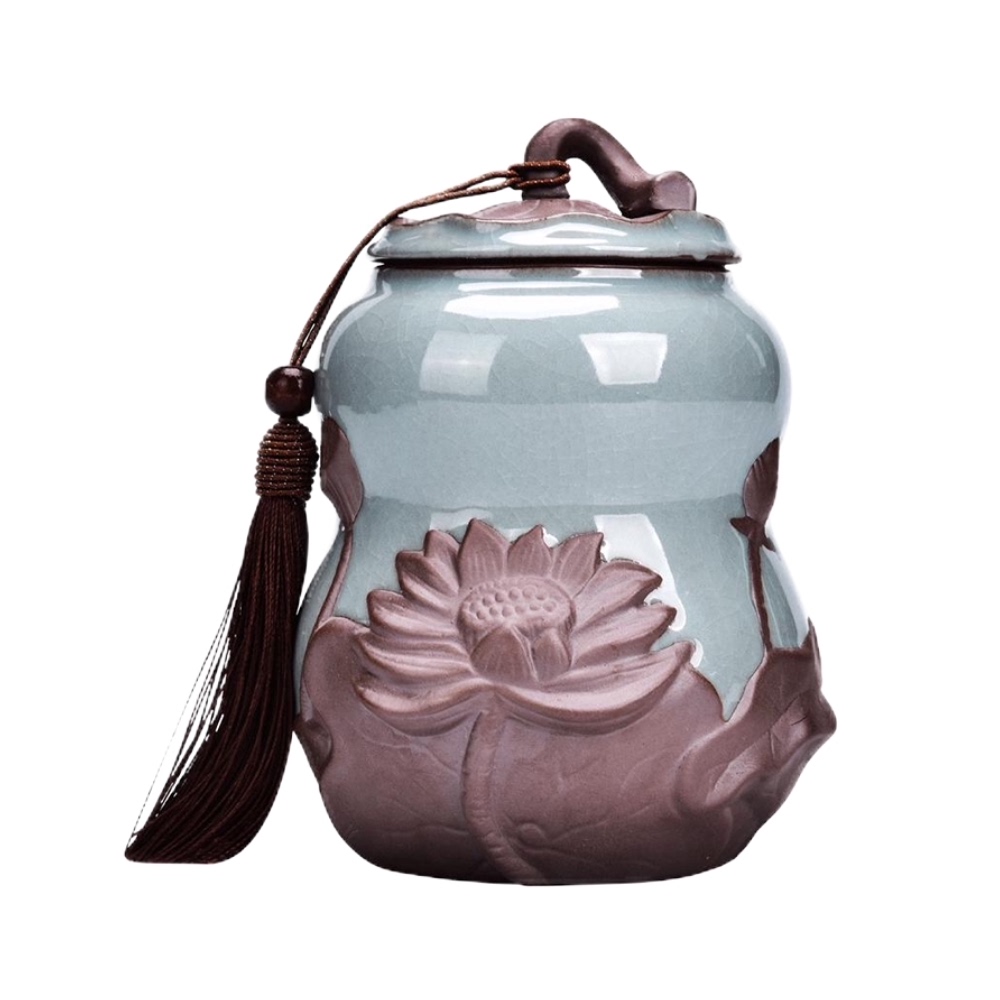 豪峰哥窑陶瓷茶叶罐家用