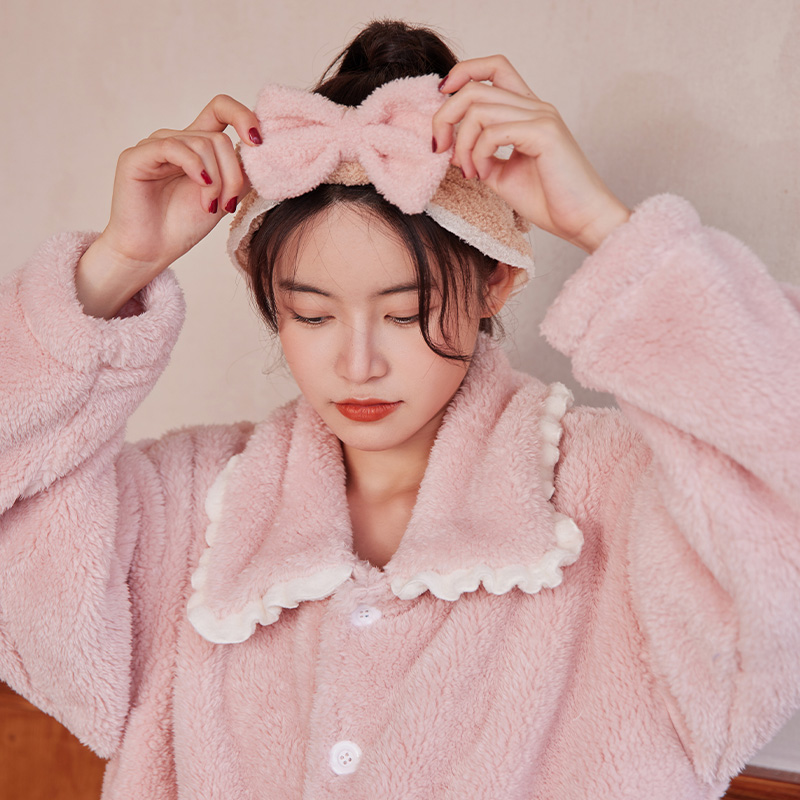 珊瑚绒秋冬季新款加厚加绒法兰绒家居服