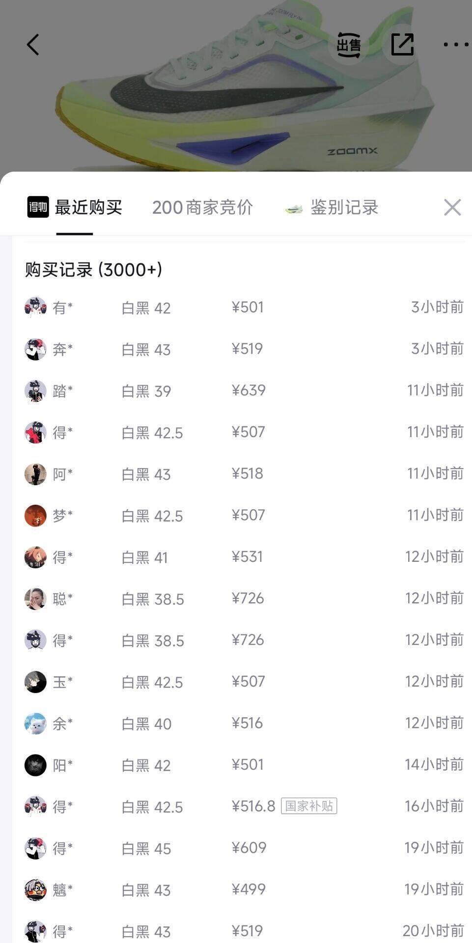 耐克FLY6绿色跑鞋到手395元