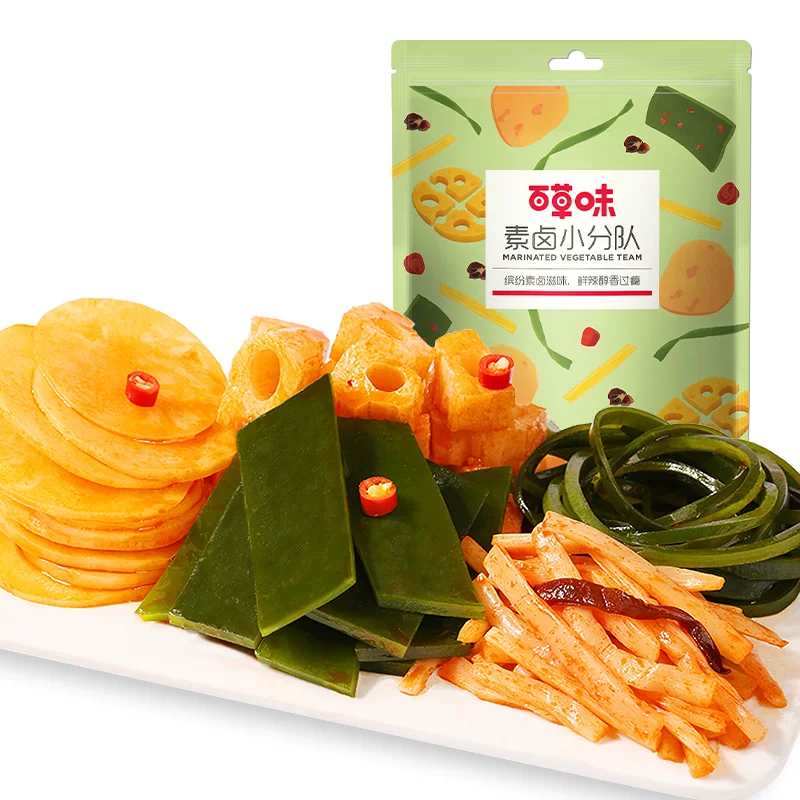 百草味素卤大礼包麻辣素食豆干辣条海带