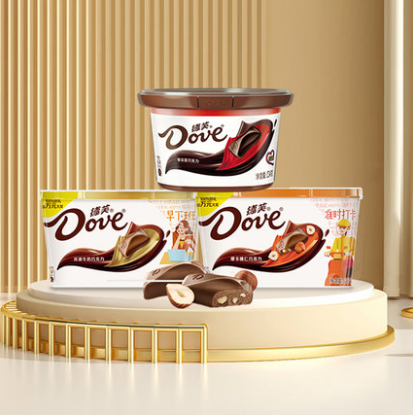 69.8元包邮！德芙 巧克力组合3碗装