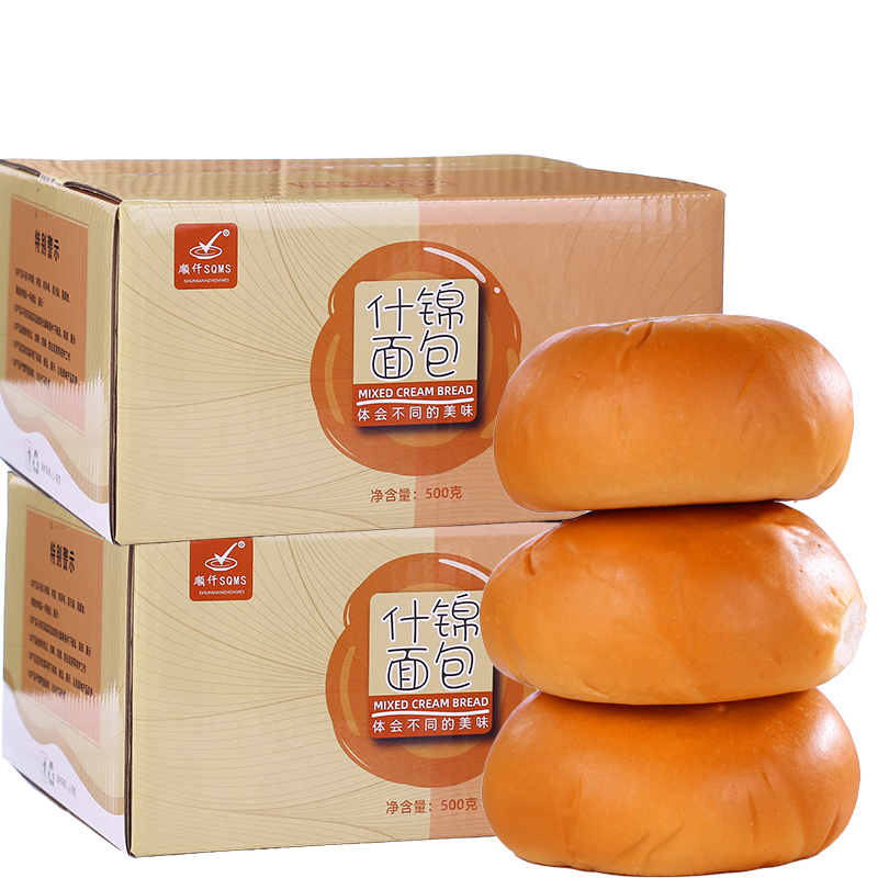 【可签到】什锦奶香味面包500g/箱