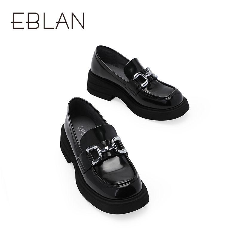 【蜜蜂惊喜社】EBLANJK乐福鞋厚软底小皮鞋