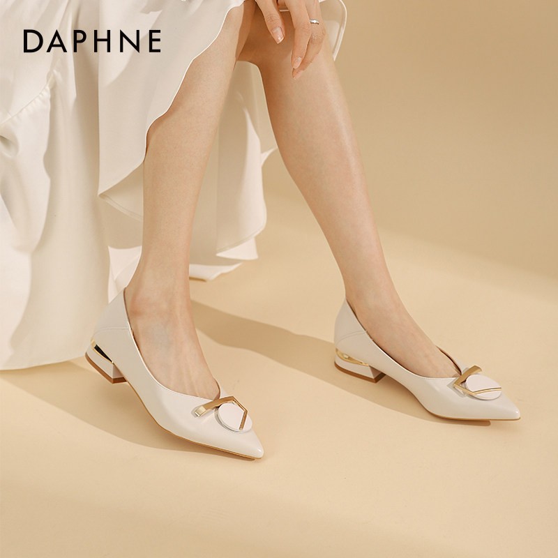【JD旗舰店】达芙妮（DAPHNE） 浅口单鞋小皮鞋