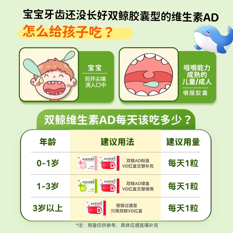 双鲸维生素AD滴剂70粒