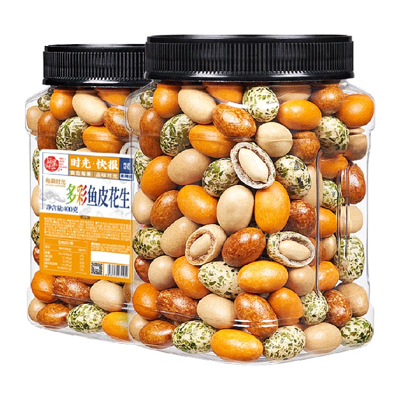 每果时光新货鱼皮花生400g