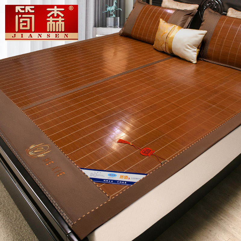 【送冰丝枕套】双面两用竹席凉席