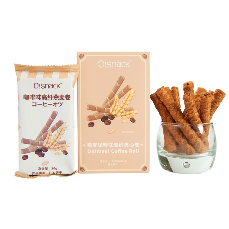 咖啡燕麦卷椰子油豆乳夹心饼干网红健康零食