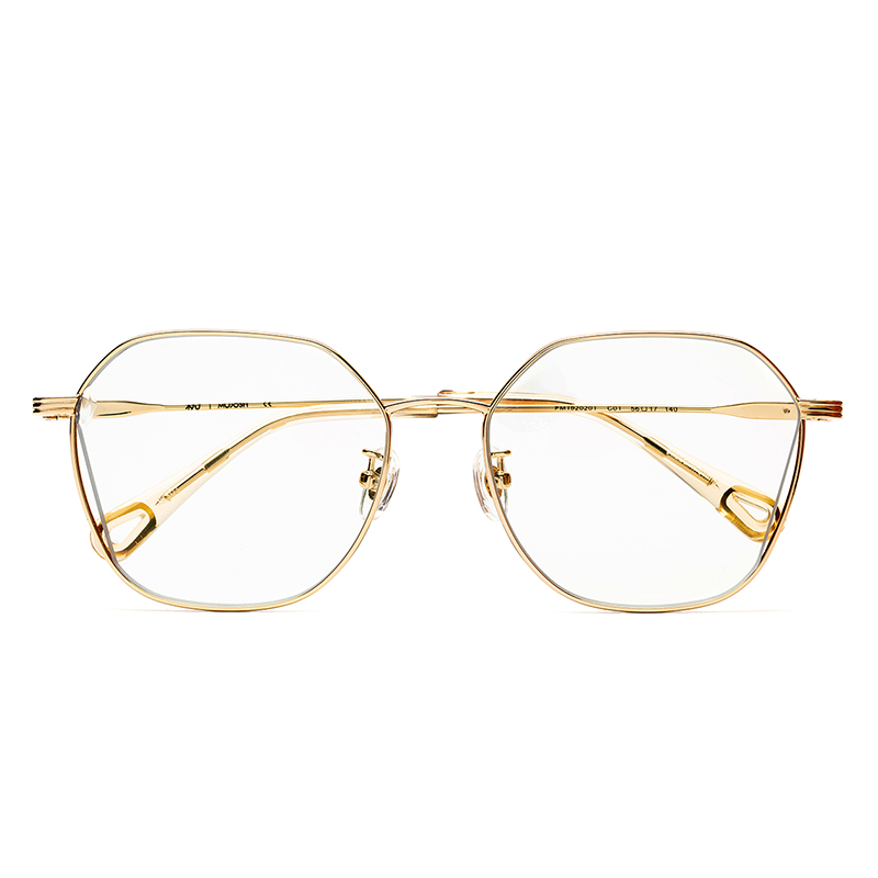 【直营】木九十切边镂空眼镜框弹簧眼镜架