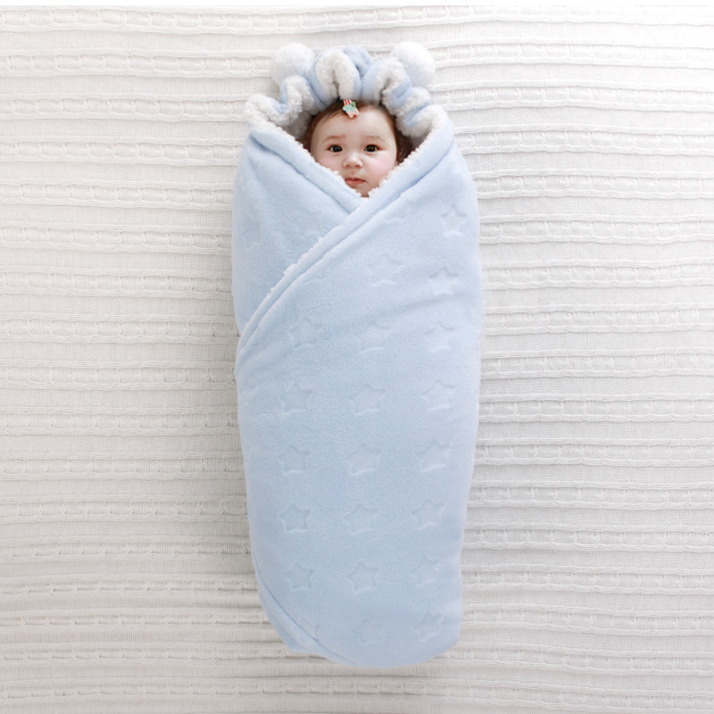 婴儿抱被包被秋冬季加厚款外出两用新生睡袋