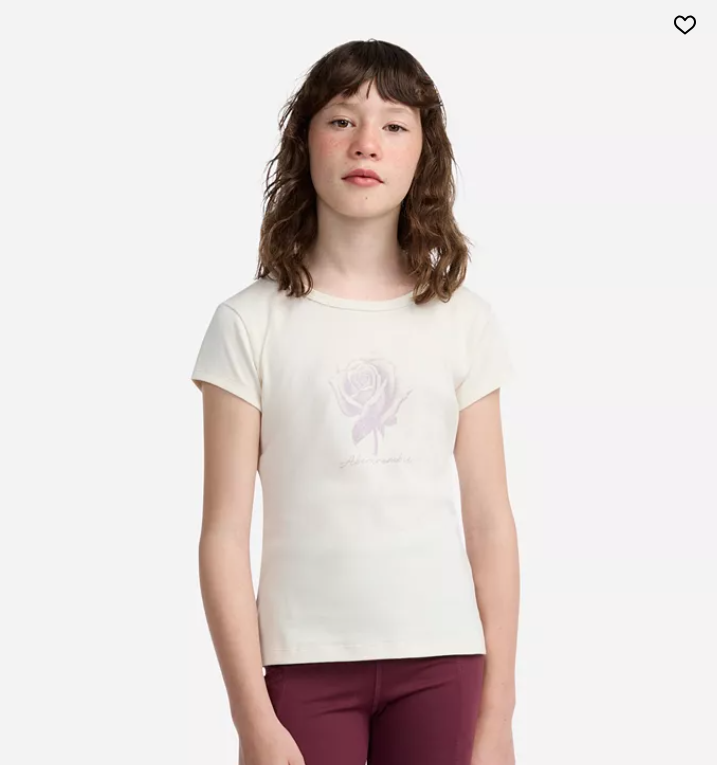 abercrombie kids 女童玫瑰Logo短袖T恤