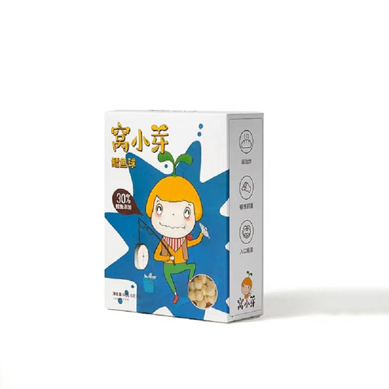 窝小芽儿童零食鳕鱼球泡芙饼干3盒