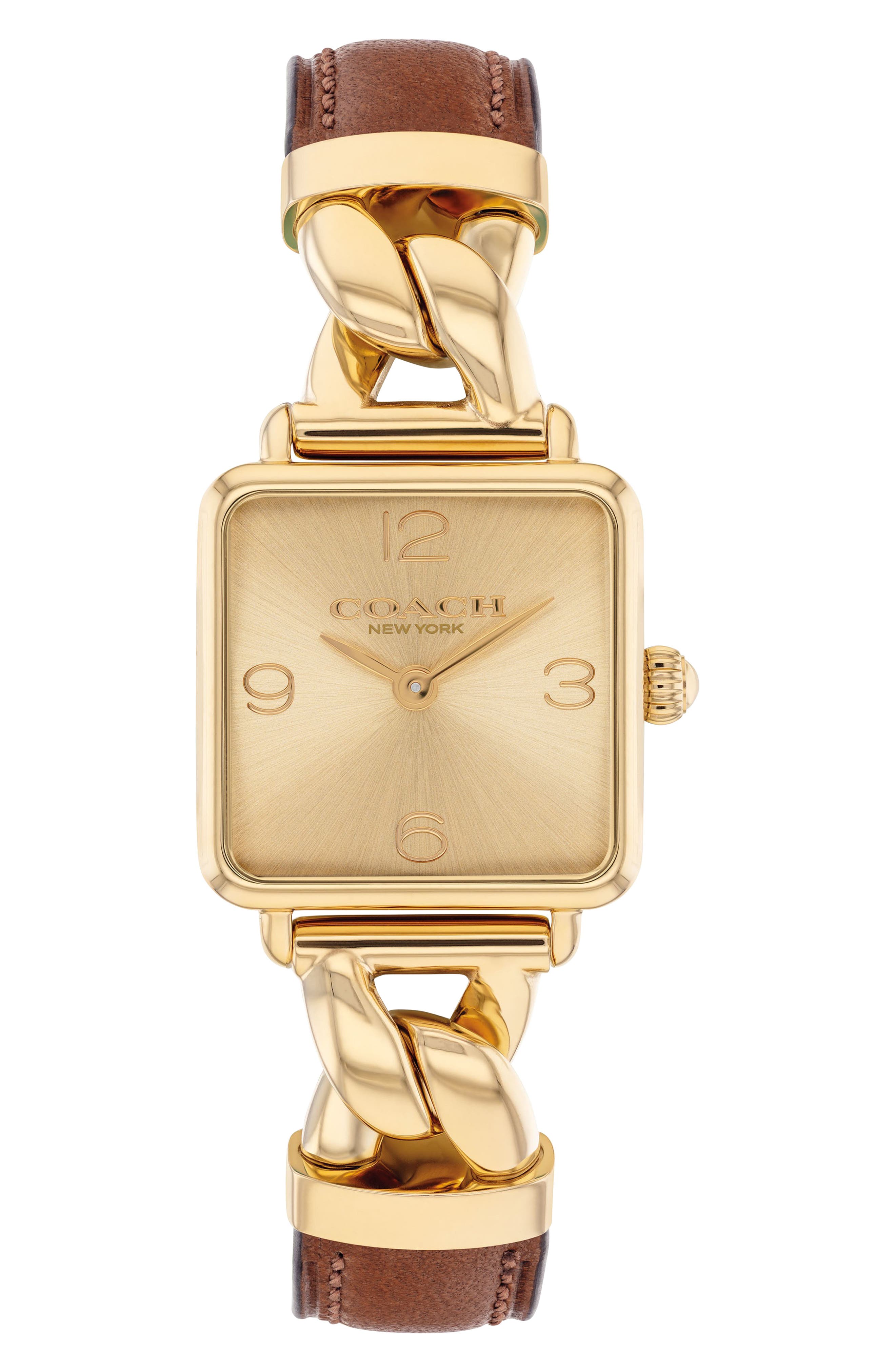 COACH Cass Leather Strap Bracelet Watch, 22mm