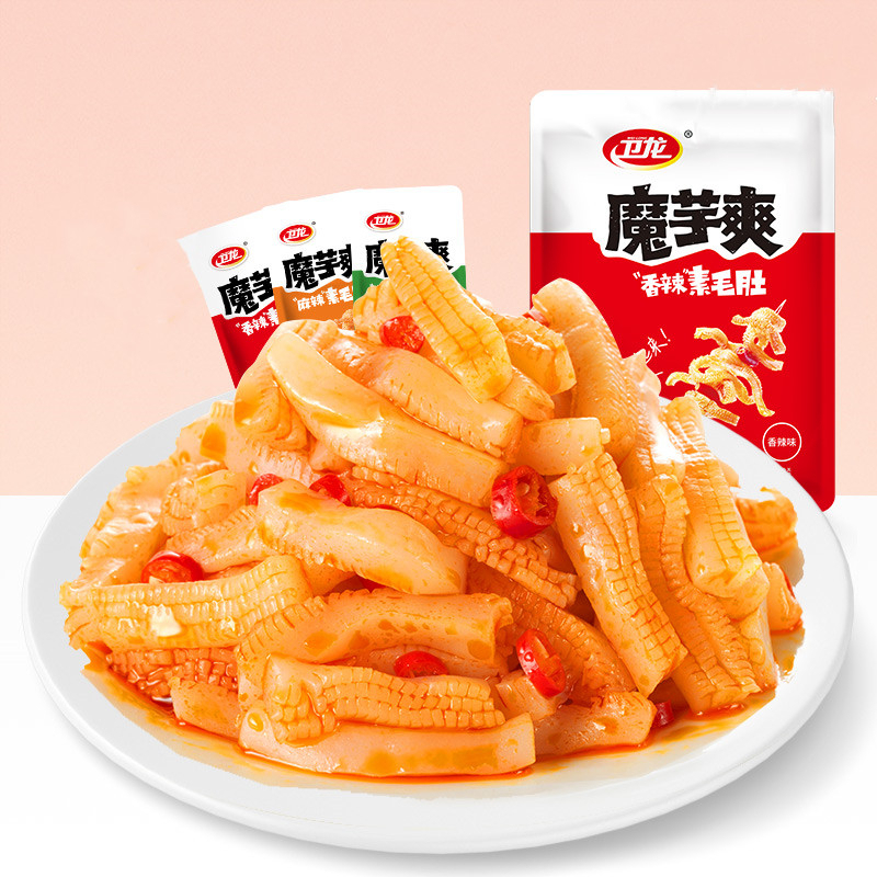 【卫龙】辣味零食魔芋素肉素毛肚12包